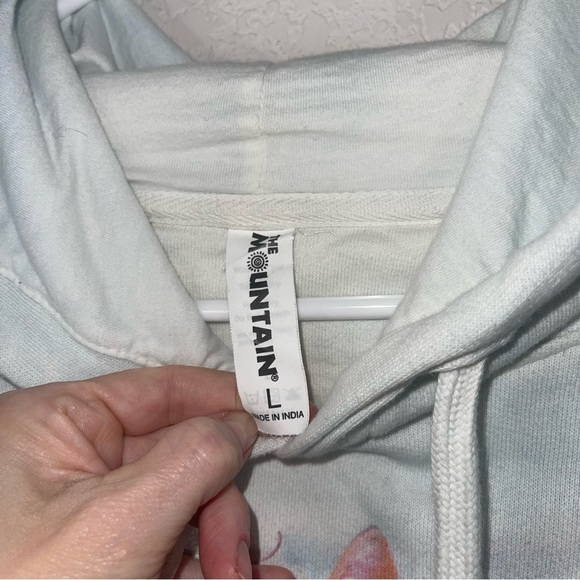 The Mountain unisex kitten selfie hoodie mint white tie dye Long sleeve hoodie - Picture 7 of 12